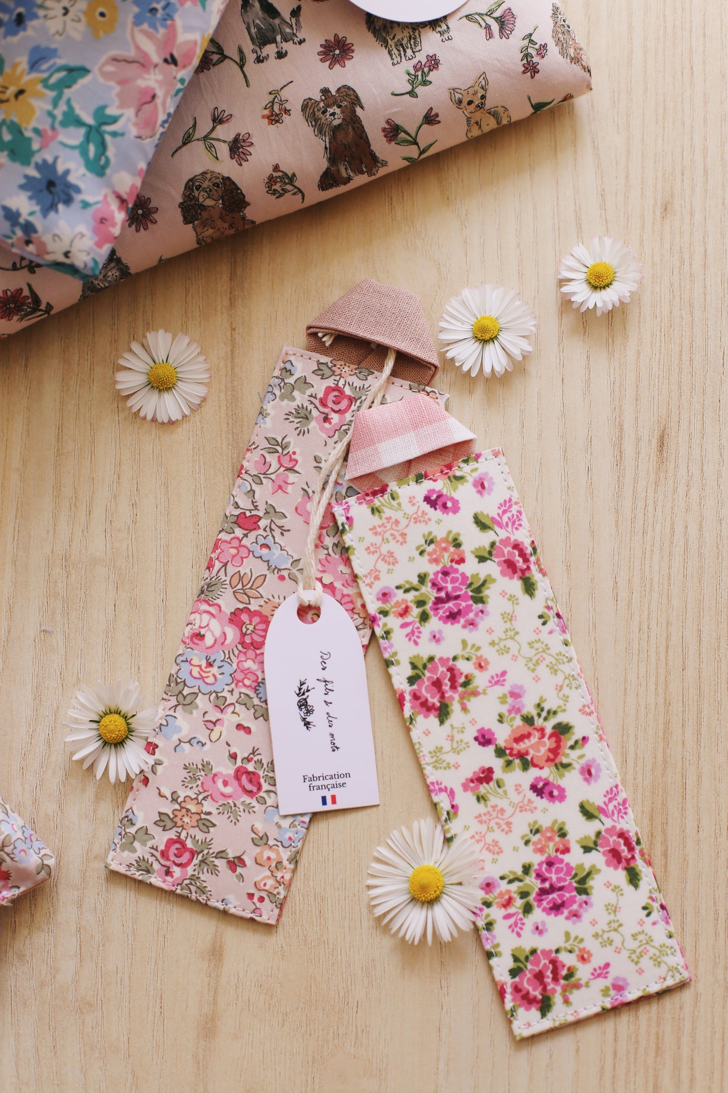 Duo marque-pages collection Liberty of London - accessoires lecture artisanaux fait main France - Des fils et des mots