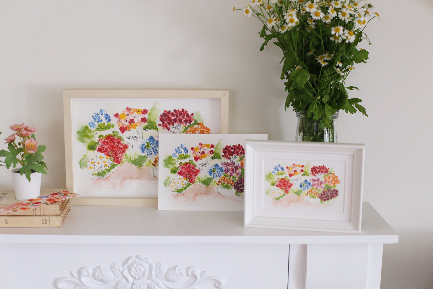 Illustration « La marchande de fleurs » - Des fils et des mots