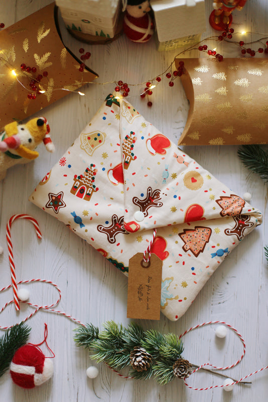 Housse « Noël à la confiserie de Rosie de Jenny Colgan » - Tissu Rifle Paper Co.