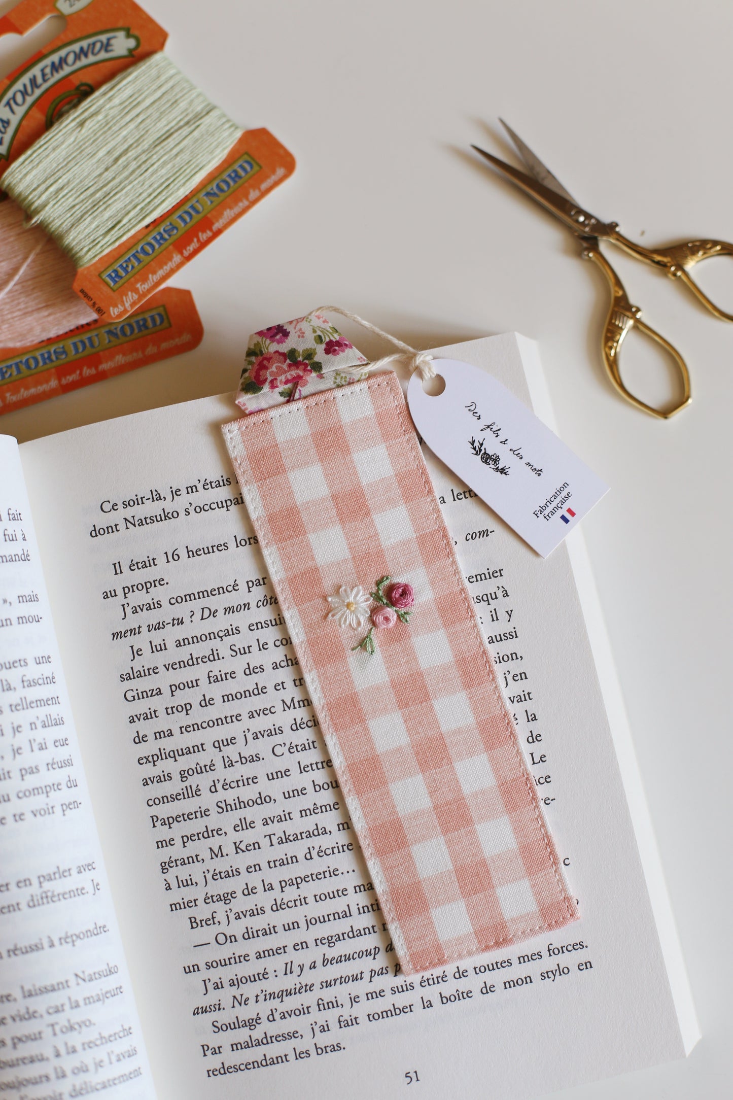 Marque-page brodé « Jane Austen » - 3 versions