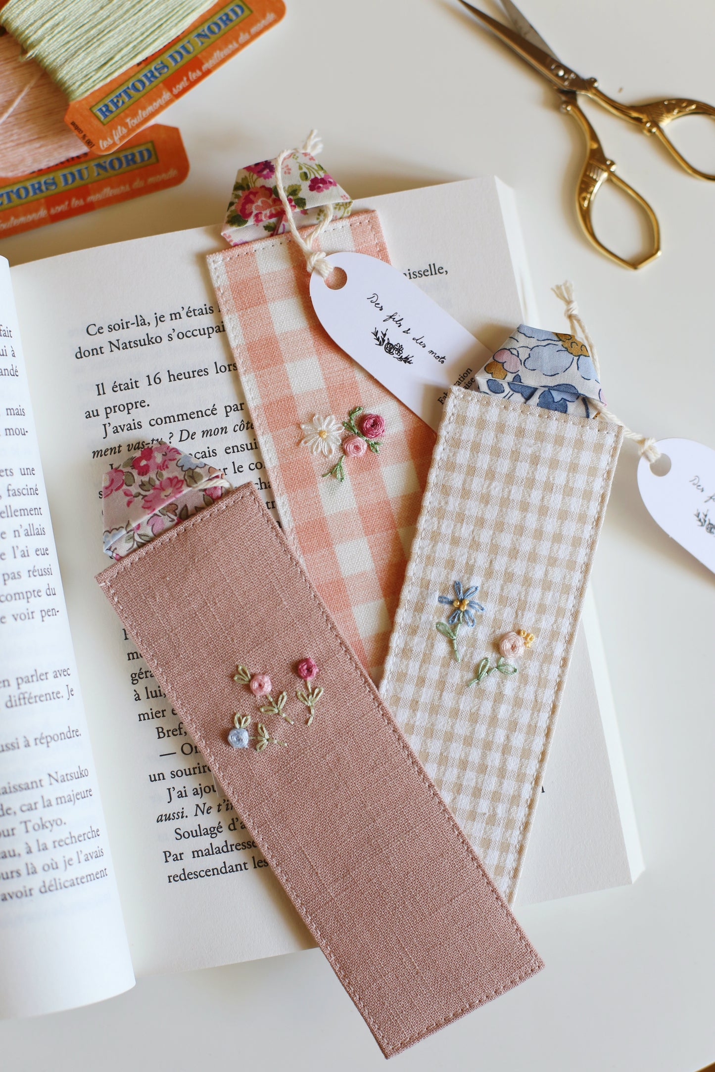 Marque-page brodé « Jane Austen » - 3 versions