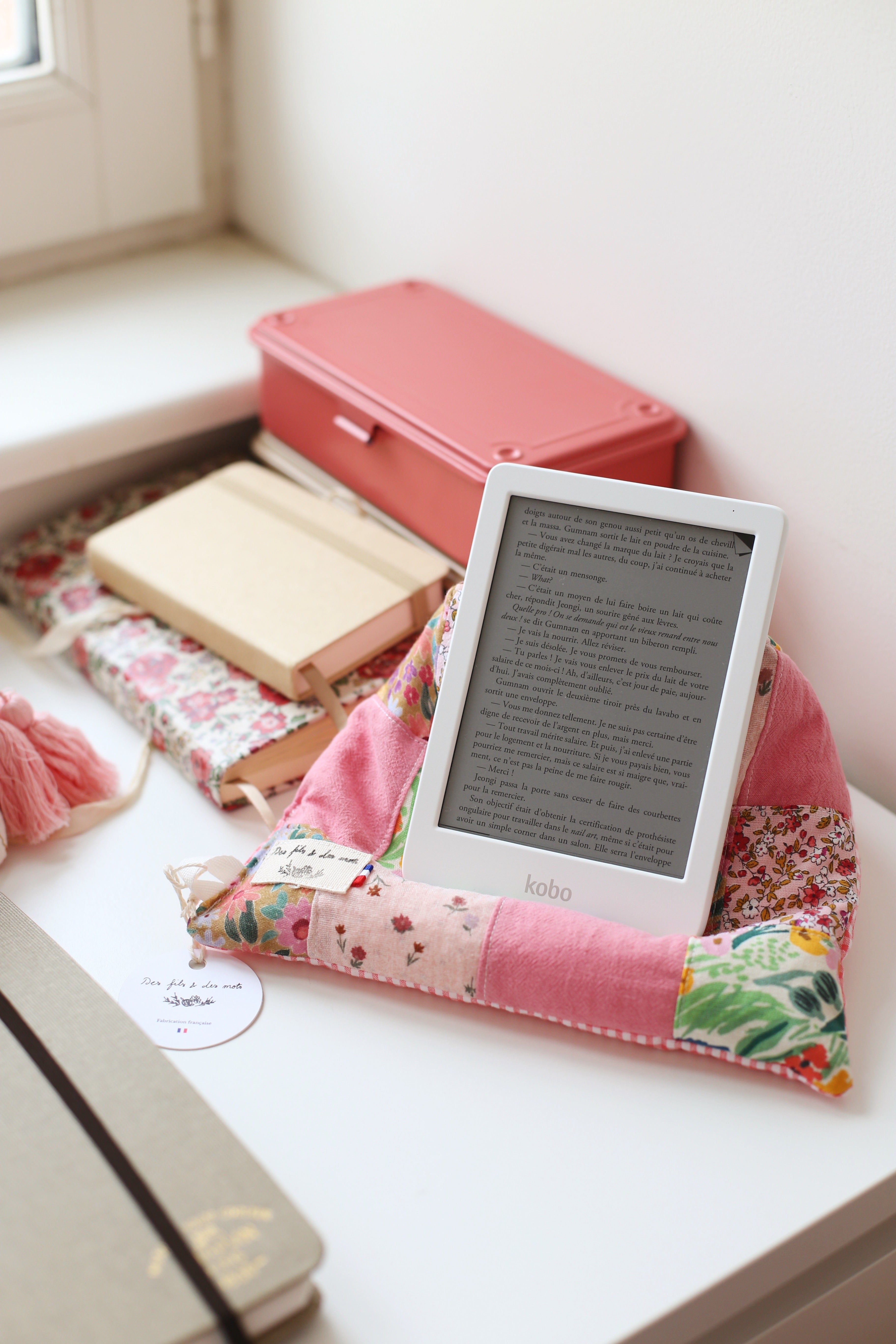 coussin de lecture liseuse kobo clara