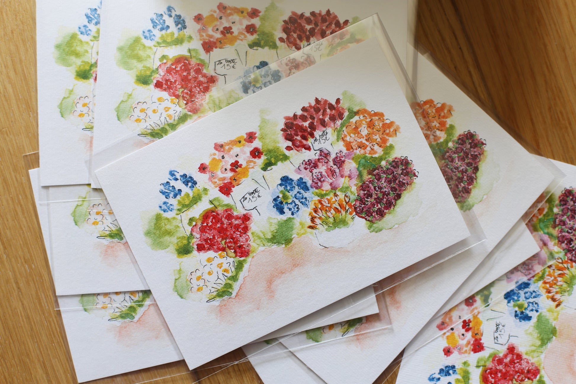 Illustration « La marchande de fleurs » - Des fils et des mots 