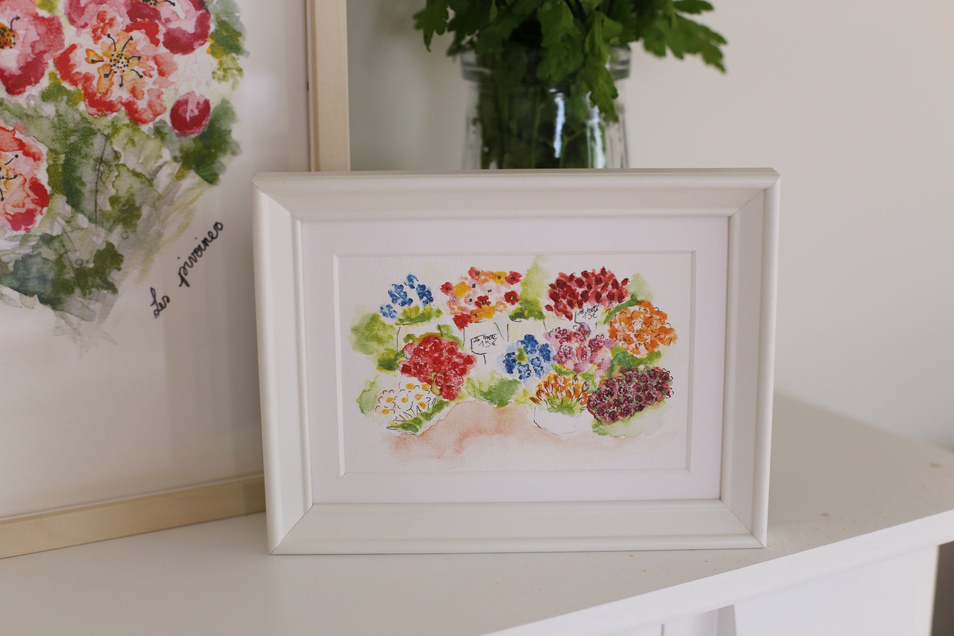 Illustration « La marchande de fleurs » - Des fils et des mots 