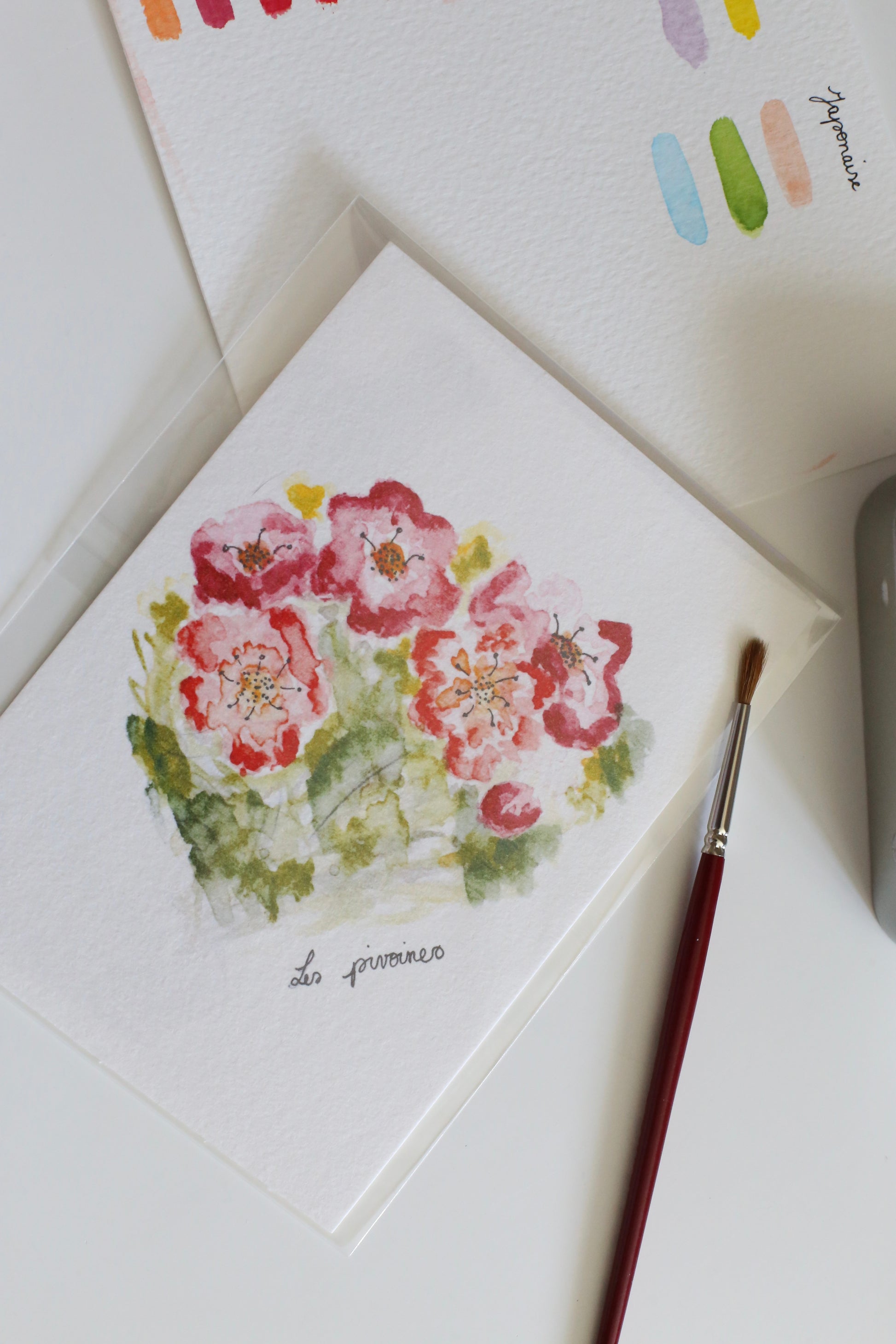 Illustration « Les pivoines » - Des fils et des mots 