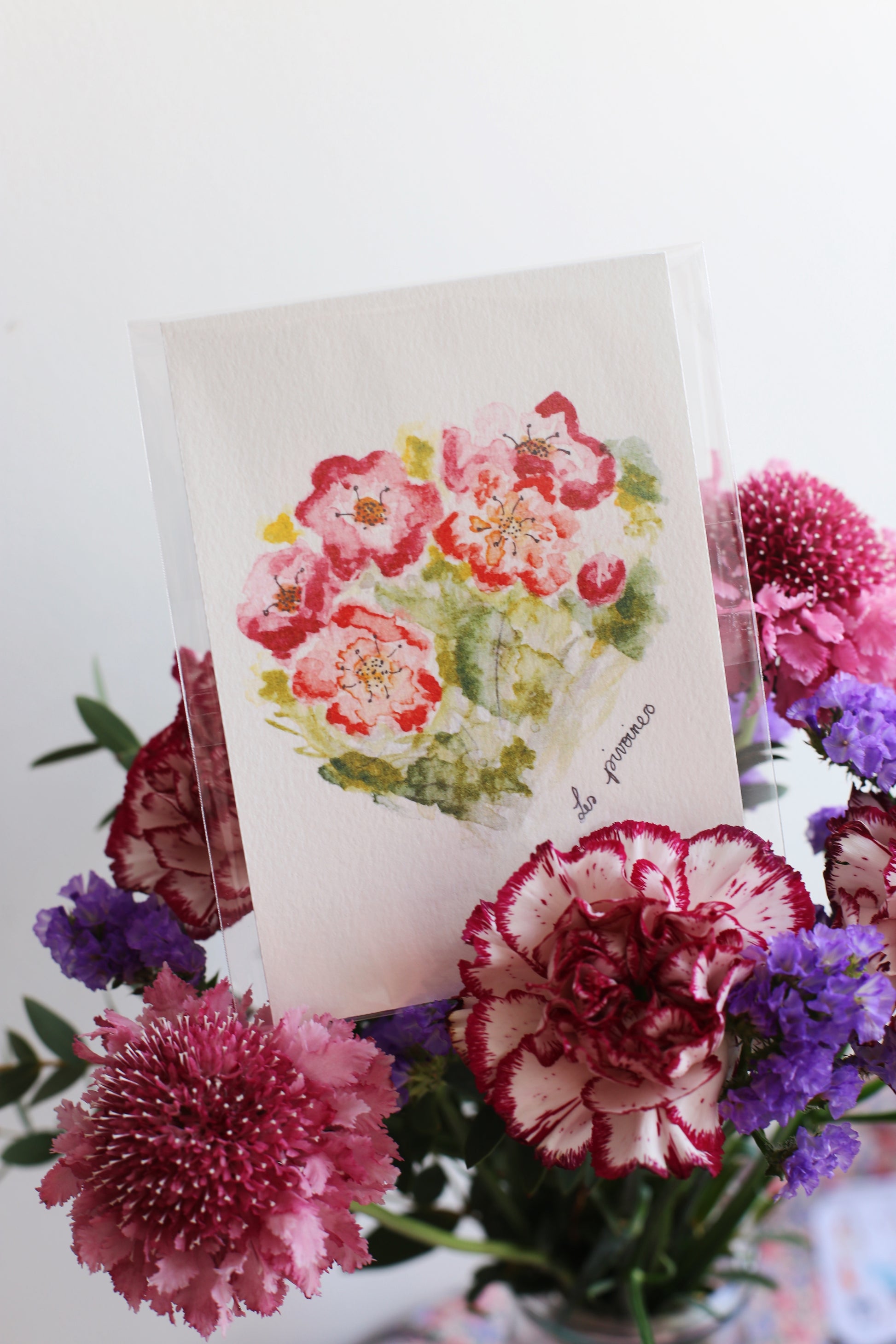 Illustration « Les pivoines » - Des fils et des mots 