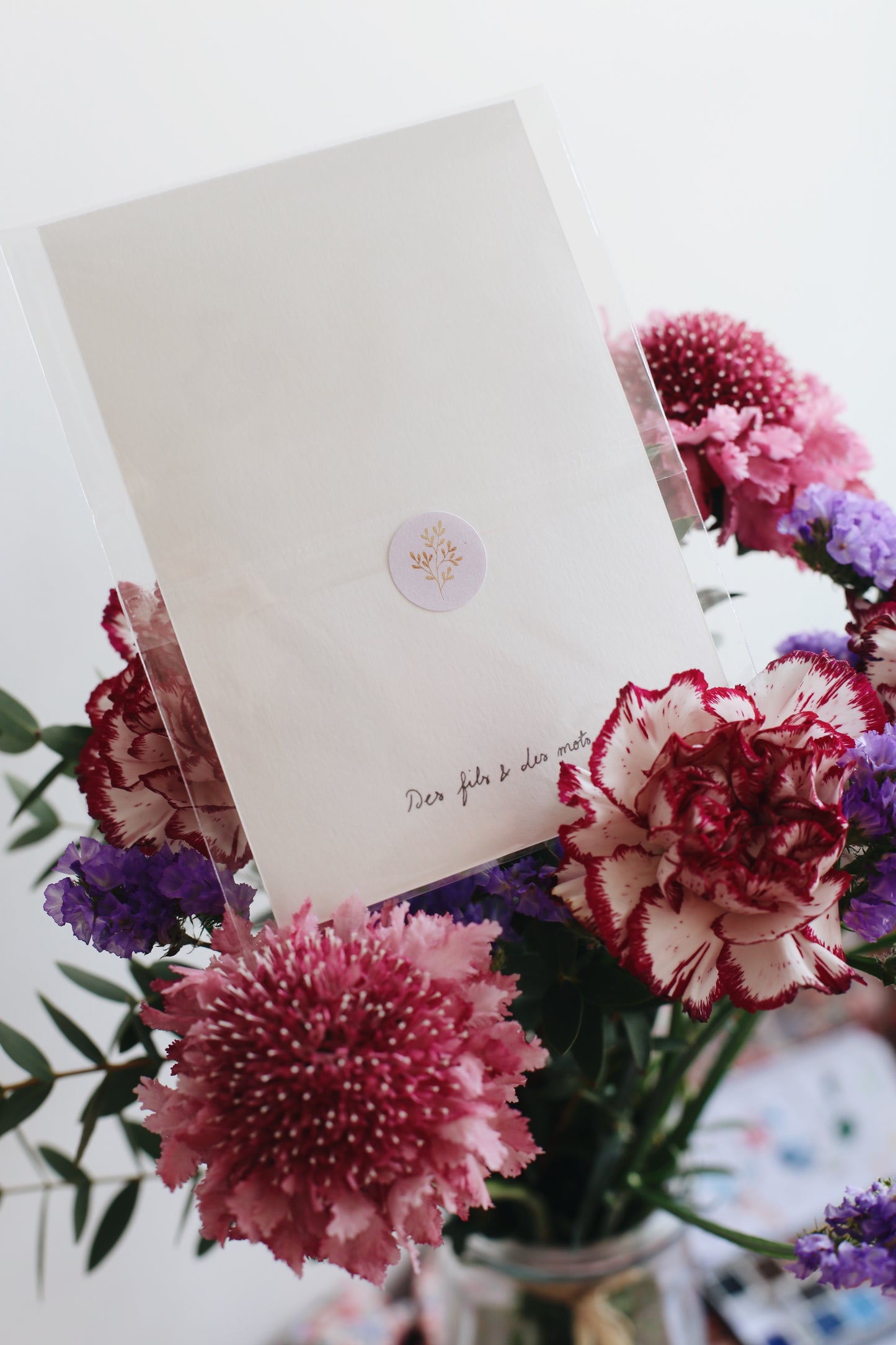 Illustration « Les pivoines » - Des fils et des mots 