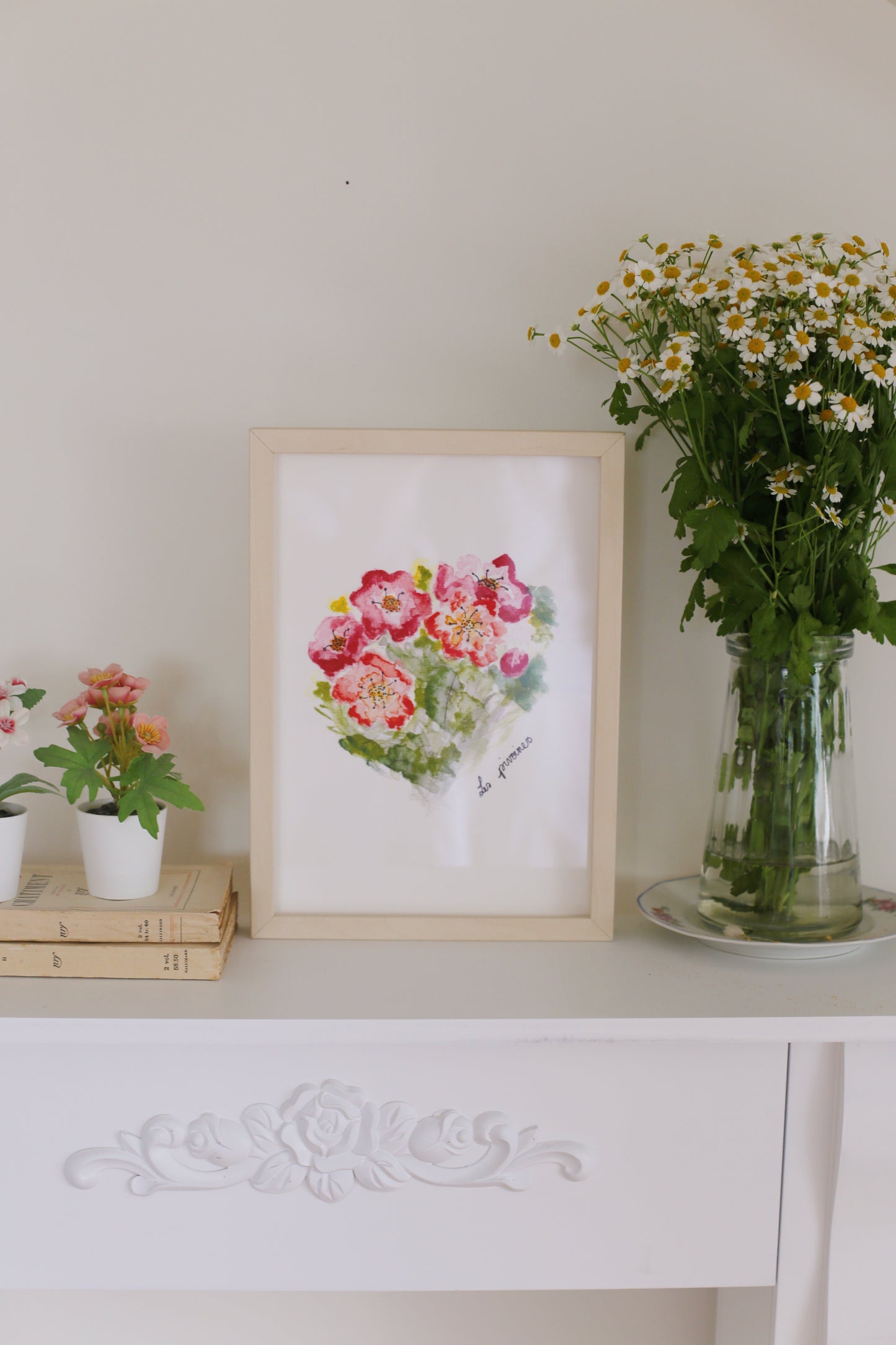 Illustration « Les pivoines » - Des fils et des mots 