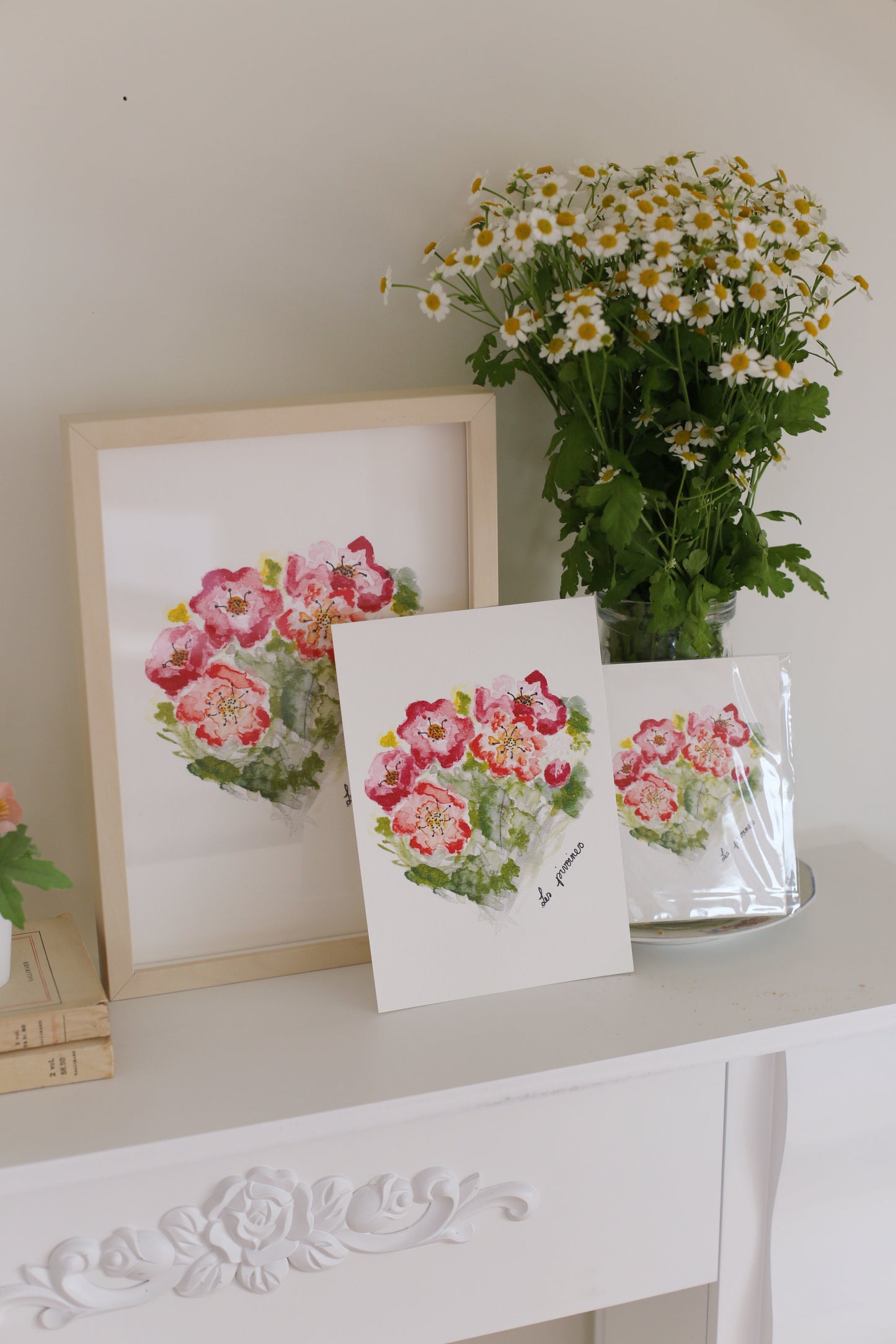 Illustration « Les pivoines » - Des fils et des mots 