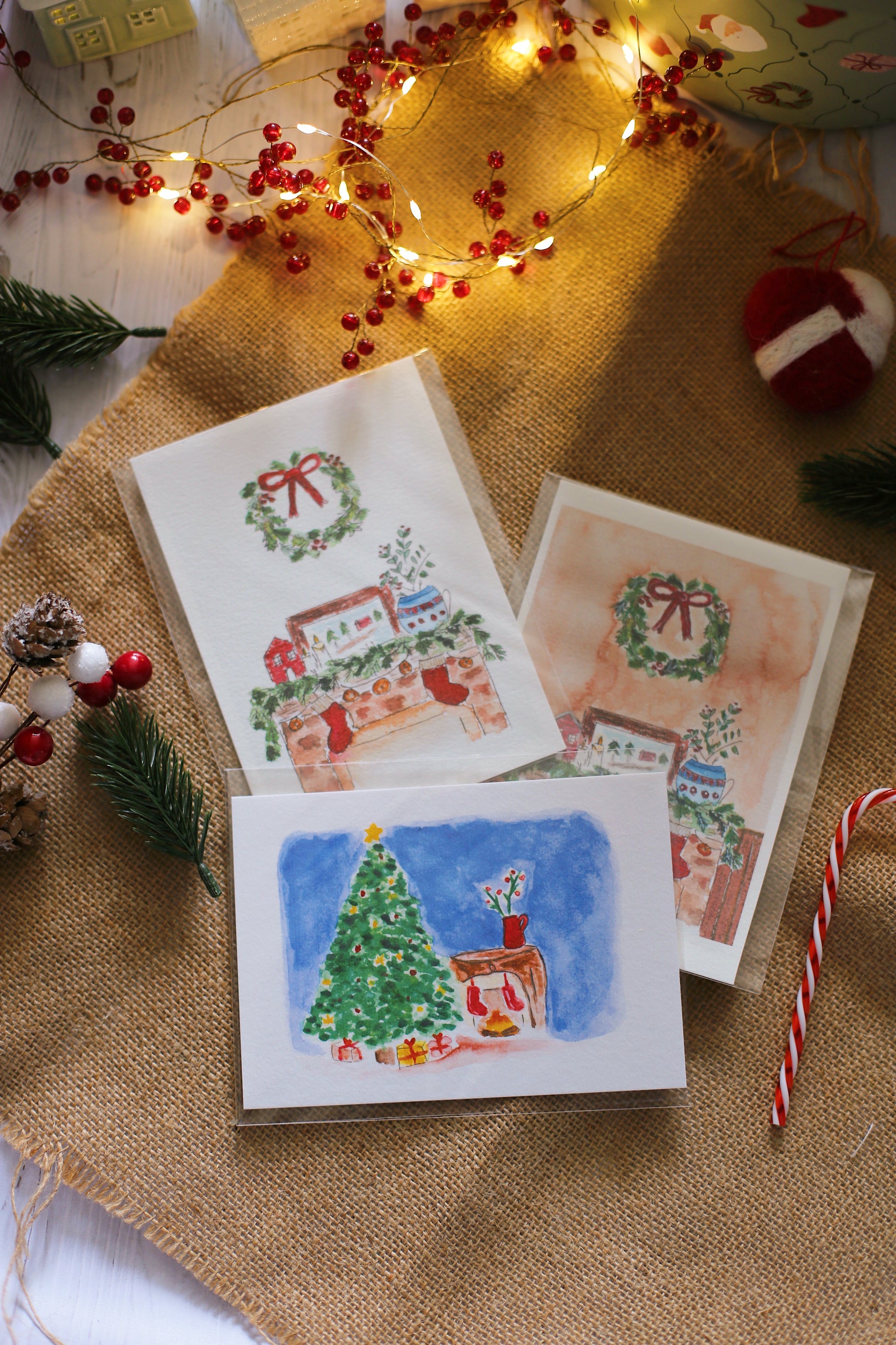 Illustration « La cheminée de Noël » - Des fils et des mots 