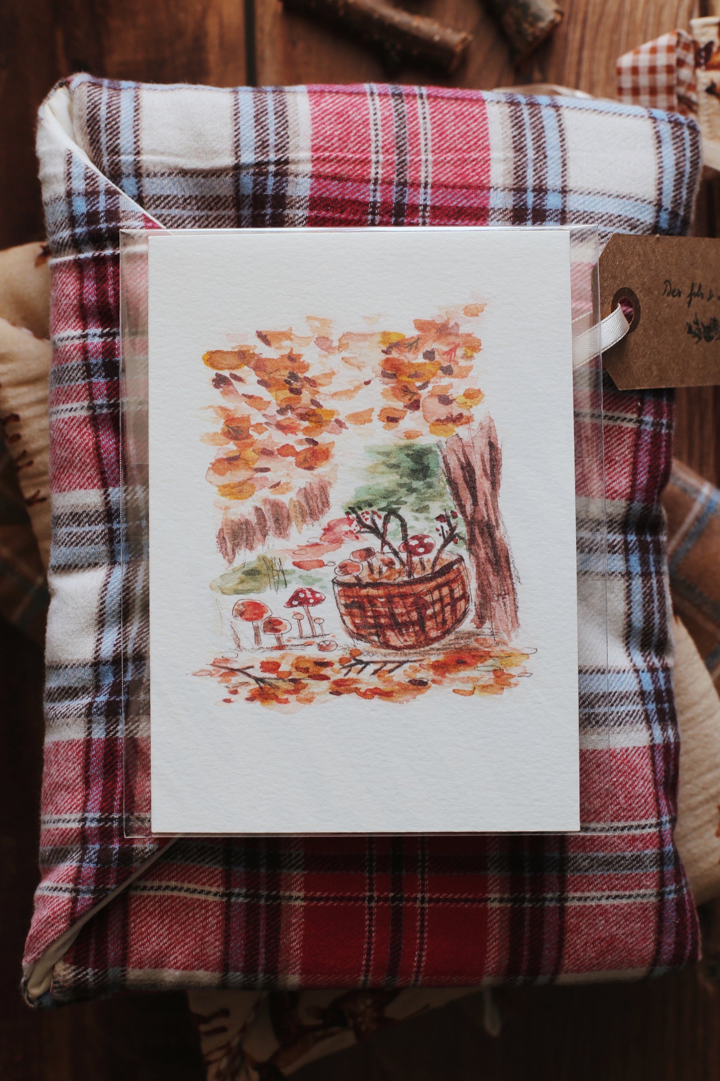 Illustration « Le panier de champignons » - Des fils et des mots 