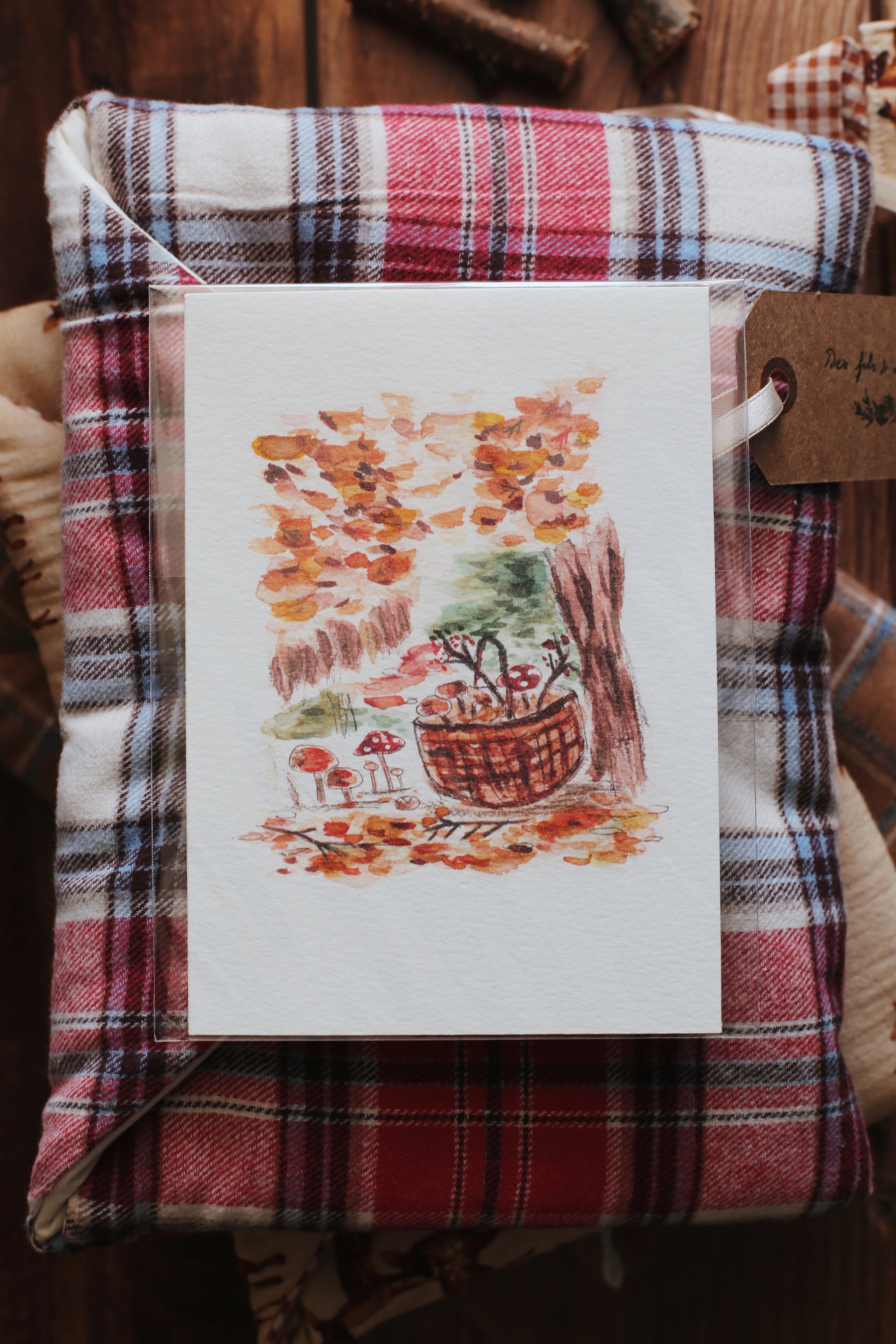 Illustration « Le panier de champignons » - Des fils et des mots 